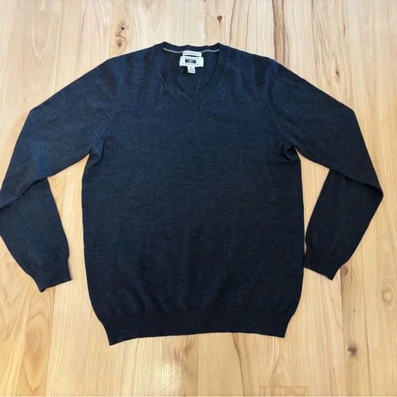 Men's Joseph Abboud Extra Fine Merino Sweater Size Medium Charcoal Gray - Picture 3 of 7